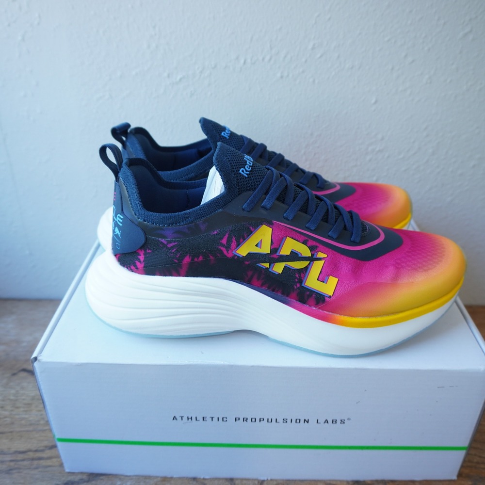 APL Women's 10 Podium Red Bull Racing Pink Yellow New Sunset Palm Running Shoes - Picture 3 of 11